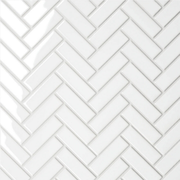 Picture of Bedrosians - Le Cafe Mosaic Herringbone White Glossy