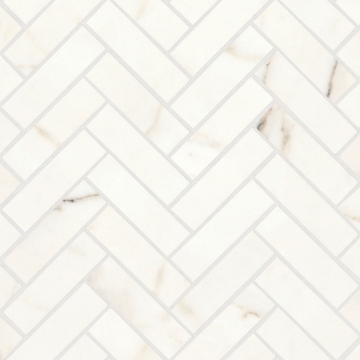 Picture of Bedrosians - Magnifica Calacatta Oro Herringbone Mosaic Calacatta Oro Honed