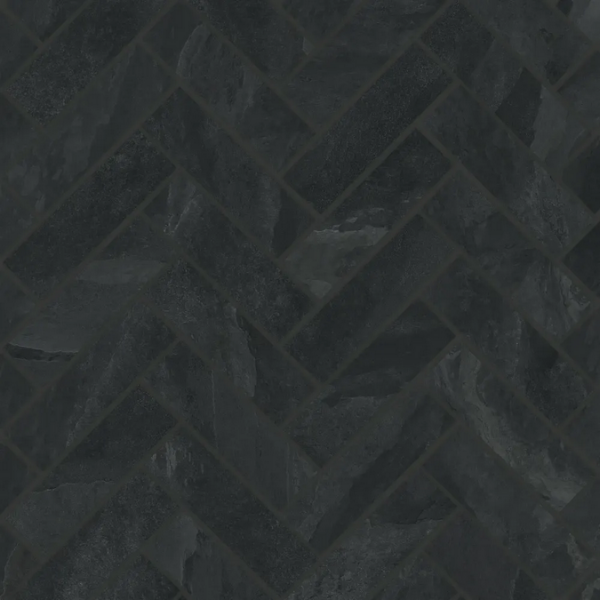 Picture of Bedrosians - Magnifica Pietra Herringbone Mosaic Pietra Scura Honed