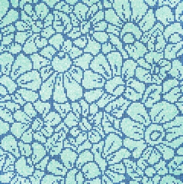 Picture of Bisazza Mosaico - Decori 10 - Graphic Flowers Blue
