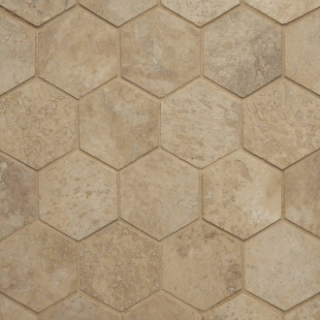 Picture of Bedrosians - Travertine Hexagon Mosaic Durango