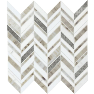 Picture of American Olean - Stone Theory Chevron Mosaic Geo