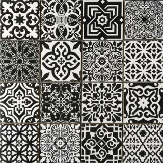 Picture of Bati Orient - Ceramic Patchwork Square Black & White