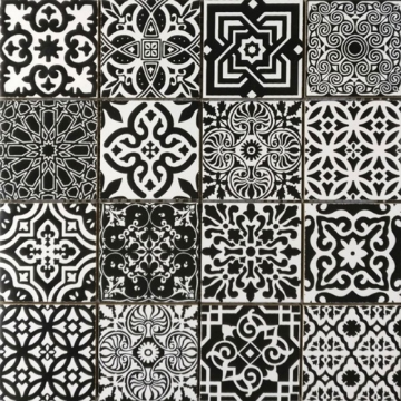 Picture of Bati Orient - Ceramic Patchwork Square Black & White
