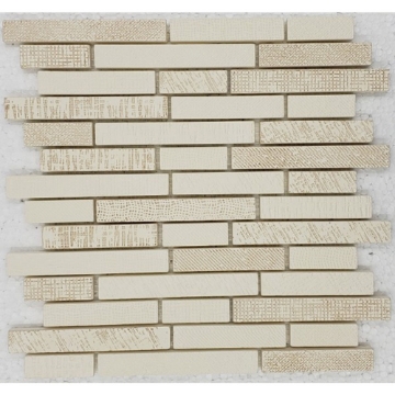 Picture of Bati Orient - Fabric Print Patchwork Baguette Mosaic Off White Beige Mix