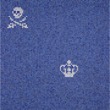 Picture of Bisazza Mosaico - Decori 10 - Skulls and Crowns Skulls Crowns Blue