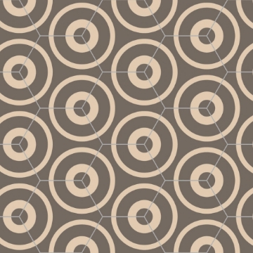 Picture of Bisazza Mosaico - Cementiles Decorations Hex Concentric Tortora
