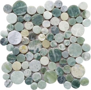 Picture of Bati Orient - Round Mosaic Reconstituted Crystal Green Semi-Precious