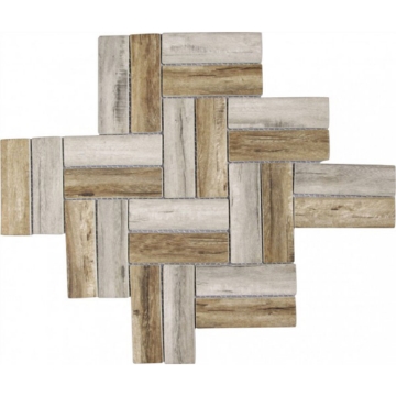 Picture of Bati Orient - Wood Look Herringbone Beige Brown