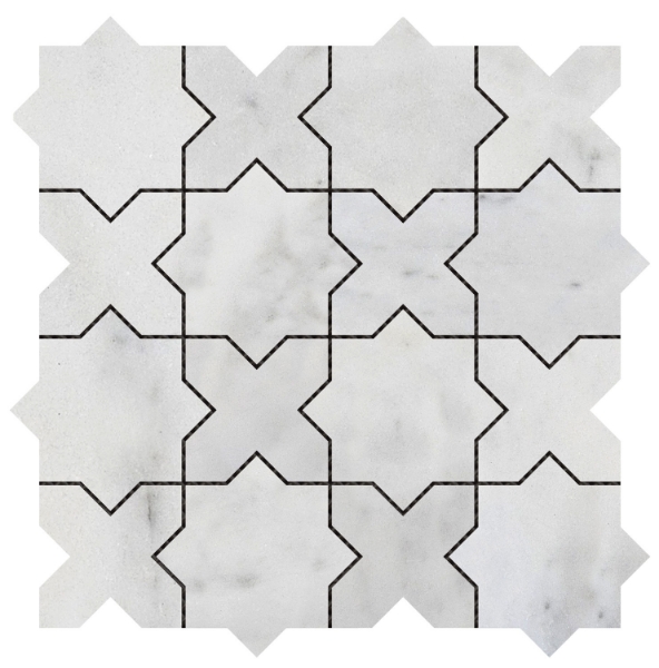 Picture of Bati Orient - Marble Cross and Star White Grey