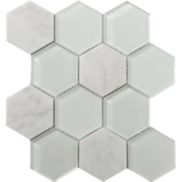 Picture of Tesoro - Metropolitan Stone and Glass Blends Hexagon Mosaic Carrara