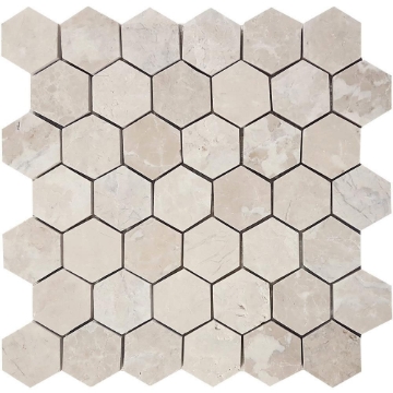 Picture of Tesoro - Pietra Antica Antiqued Stones Hexagon Mosaic 2 Chateaux