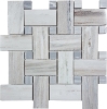 Picture of Tesoro - Pietra Antica Select Polished Travertine Basketweave Mosaic Skyline