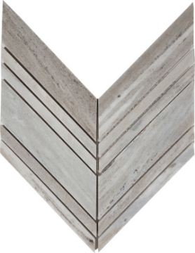 Picture of Tesoro - Pietra Antica Select Polished Travertine Chevron Mosaic Skyline