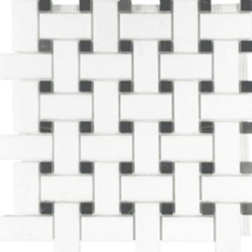 Picture of Tesoro - Metropolitan Blend Basketweave Mosaic Thassos with Black Dot