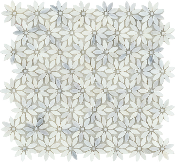 Picture of Emser Tile - Marble Daisy Mosaic Winter Frost