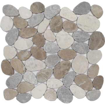 Picture of Tesoro - Ocean Stones Coin Light Grey Tan White