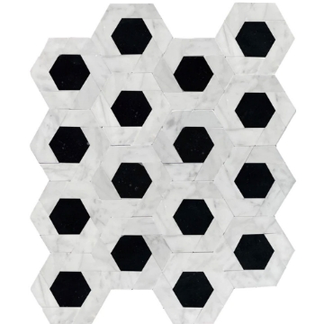 Picture of Emser Tile - Bizou Damask White Black