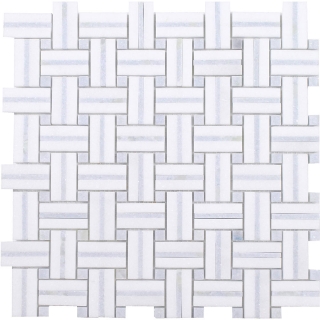 Picture of Tesoro - Sliced Basketweave Blu Celeste Thassos