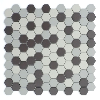 Picture of Emser Tile - Source 1 x 1 Hex Mosaic Dark Blend