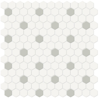 Picture of Tesoro - Soho Mosaic Hex 1 Mosaic White & Soft Sage