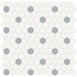 Picture of Tesoro - Soho Mosaic Hex 1 Mosaic White & Cloud Blue