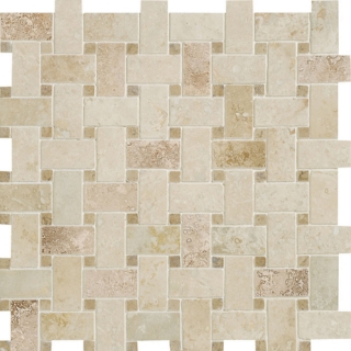 Picture of Daltile - Travertine Mosaic Unique Shapes Turco Classico Basketweave