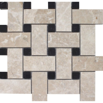 Picture of Tesoro - Pietra Antica Antiqued Stones Basketweave Mosaic Cashmere Beige
