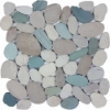 Picture of Tesoro - Ocean Stones Sliced Mosaic White Green Tan