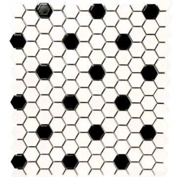 Picture of Emser Tile - Influence White Black Hex
