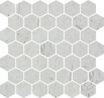 Picture of Tesoro - Pietra Antica Antiqued Stones Hexagon Mosaic 2 Sand Key Shell Stone