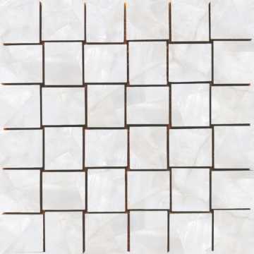 Picture of Tesoro - Mother of Pearl Basketweave Mosaic Silver Polished
