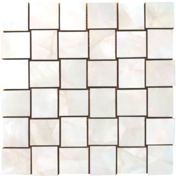 Picture of Tesoro - Mother of Pearl Basketweave Mosaic Ivory Polished