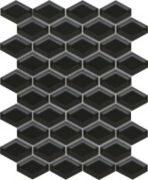 Picture of Emser Tile - Catch Mosaic Beveled Hexagon Black