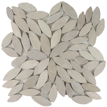 Picture of Tesoro - Ocean Stones Sliced Mosaic Tan Sliced Flower