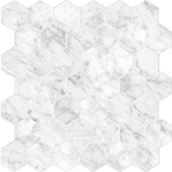 Picture of Anatolia Tile & Stone - La Marca Hexagon Mosaic 2 Carrara Gioia Honed
