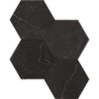 Picture of Anatolia Tile & Stone - La Marca Hexagon Mosaic 6 Nero Venato Honed