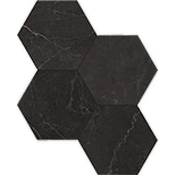Picture of Anatolia Tile & Stone - La Marca Hexagon Mosaic 6 Nero Venato Honed
