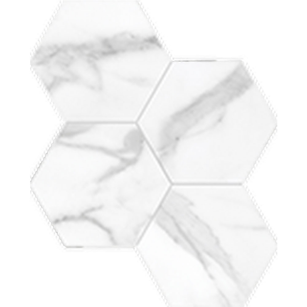 Picture of Anatolia Tile & Stone - La Marca Hexagon Mosaic 6 Statuario Nuovo Polished