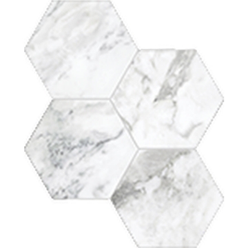 Picture of Anatolia Tile & Stone - La Marca Hexagon Mosaic 6 Arabescato Polished