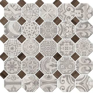 Picture of Daltile - Rhetoric Octagon Mosaic Aristotle White Mix
