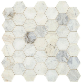Picture of Daltile - Marble 2 Hex Mosaics Honed Daphne White