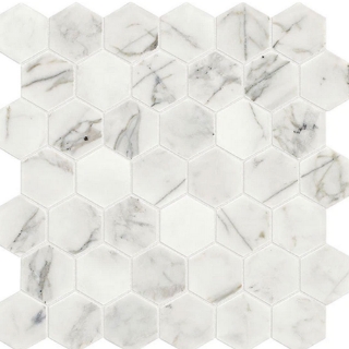 Picture of Daltile - Marble 2 Hex Mosaics Polished Venetian Calacatta